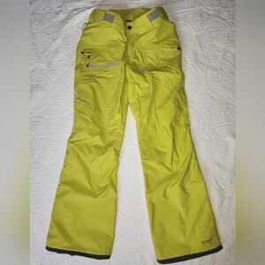 Eddie Bauer Women Snow Pants Xs yellow Telemetry Freeride Snowboard Ski Winter
